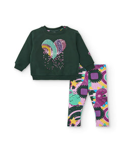 Plush Sweatshirt And Jersey Leggings